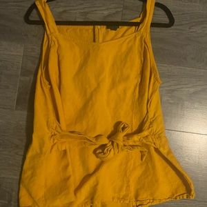 Ann Taylor Yellow bow tie Shirt